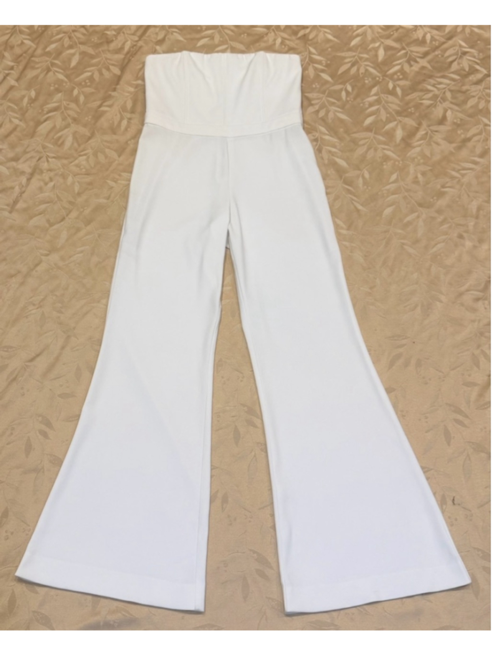 Alice + Olivia Strapless White Wide-Leg Jumpsuit - Picture 2 of 6